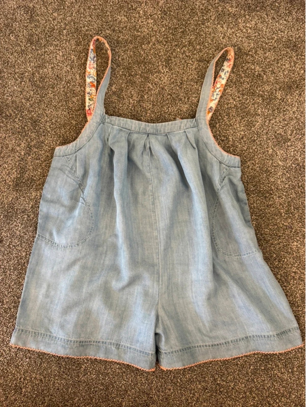 NWT! Girl’s Matilda Jane light blue floral straps short romper size 12